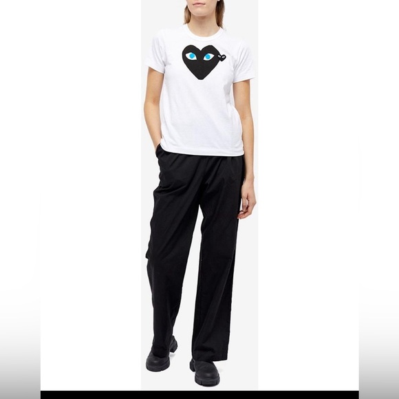 Comme des garçons play women printed heart cotton T-shirt size XS exc/ con - Picture 6 of 7